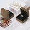 2-Piece Velvet Metal Ring Box Set – Elegant Engagement & Wedding Ring Holder for Women, Travel-Friendly Gift Box for Proposal, Anniversary, Bridal Party (Black)